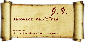 Janovicz Valéria névjegykártya